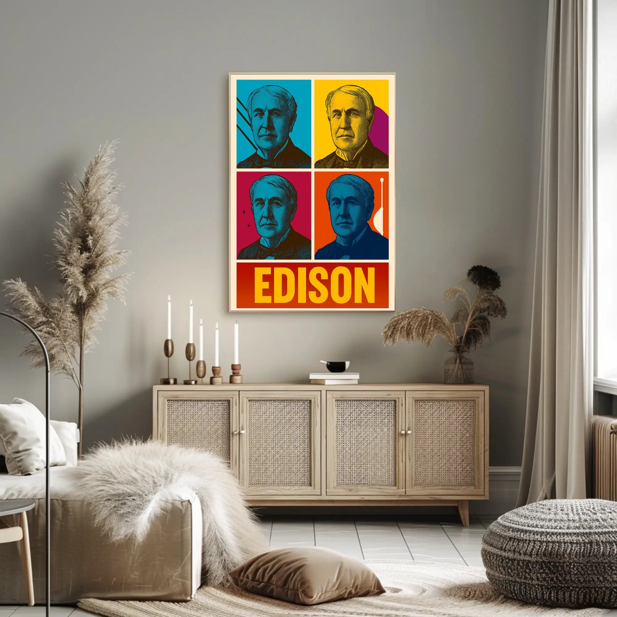 Edison Pop Art Portrait – Historical or Presidential Poster