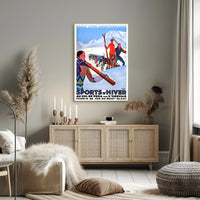 Vintage Ski Adventure at Mont Blanc Travel Poster PosterGoat