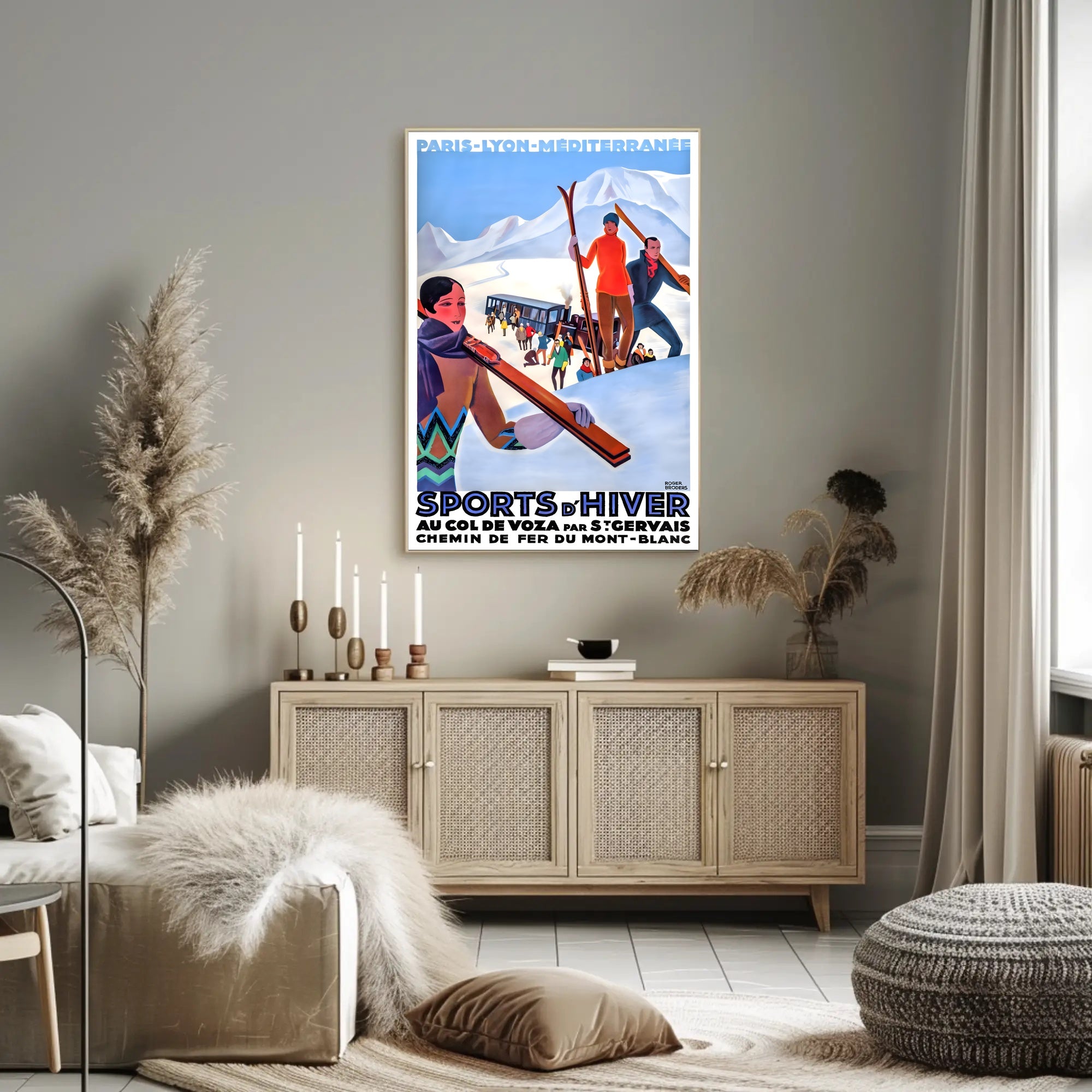 Vintage Ski Adventure at Mont Blanc Travel Poster PosterGoat