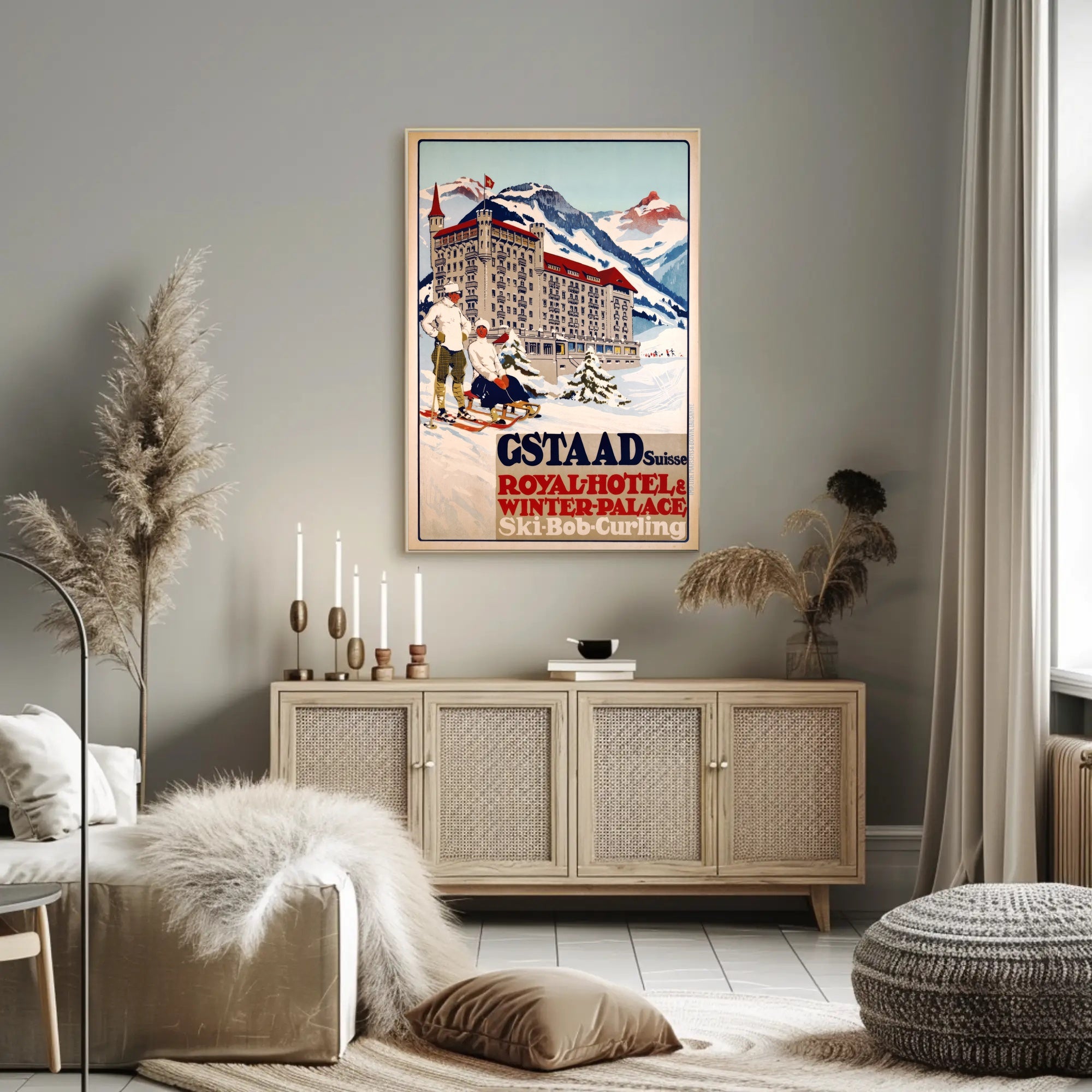 Gstaad Winter Getaway: Vintage Travel Poster PosterGoat