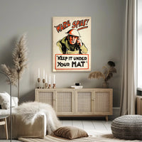 KEEP IT UNDER YOUR HAT WWII Propaganda Poster