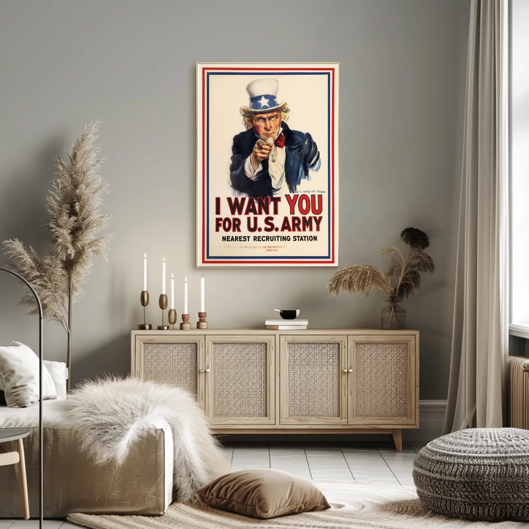 Uncle Sam Patriotic Military Recruitment Poster PosterGoat