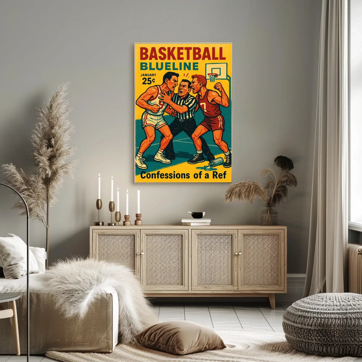 Basketball Blueline Poster