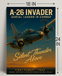 A-26 Invader Vintage Aviation WWII Poster