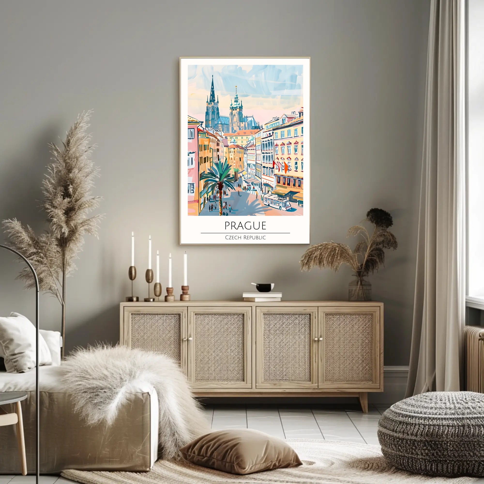 Vibrant Streets of Prague Poster PosterGoat
