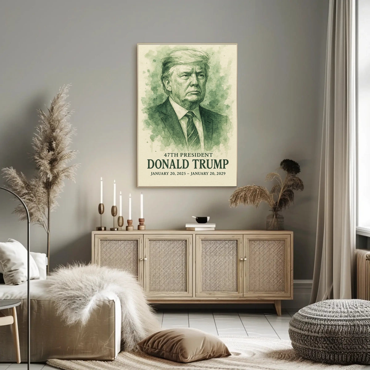 Trump Visionary Waves Watercolor Patriotic Poster