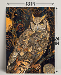 Intricate Owl Fantasy Surrealism Art Print Fantasy or Mythology Poster