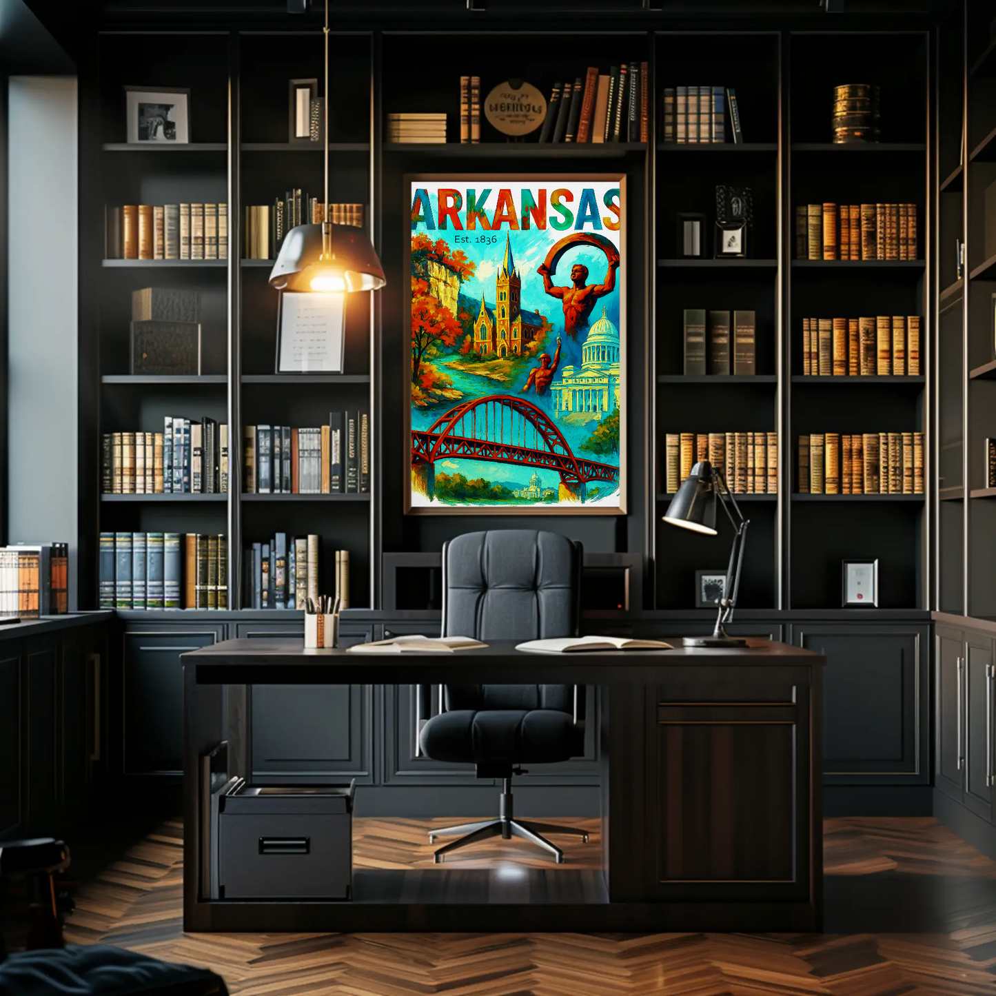 Arkansas Wall Art Vintage Travel Poster