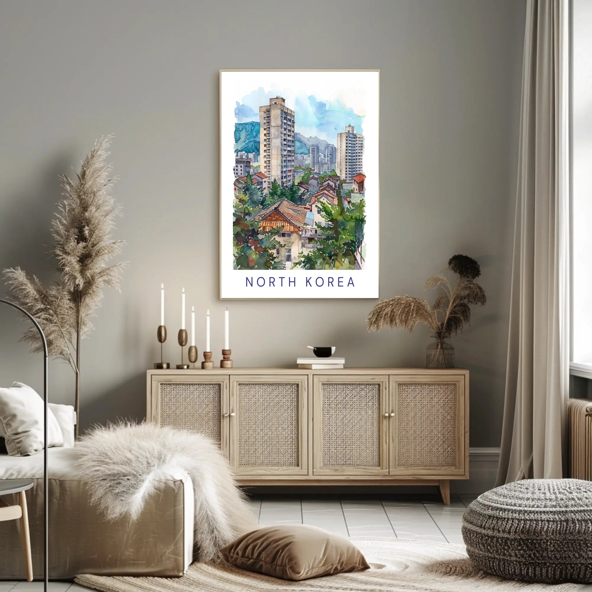 Urban Landscape of North Korea Poster PosterGoat