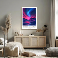 Northern Lights Finland Travel Poster
