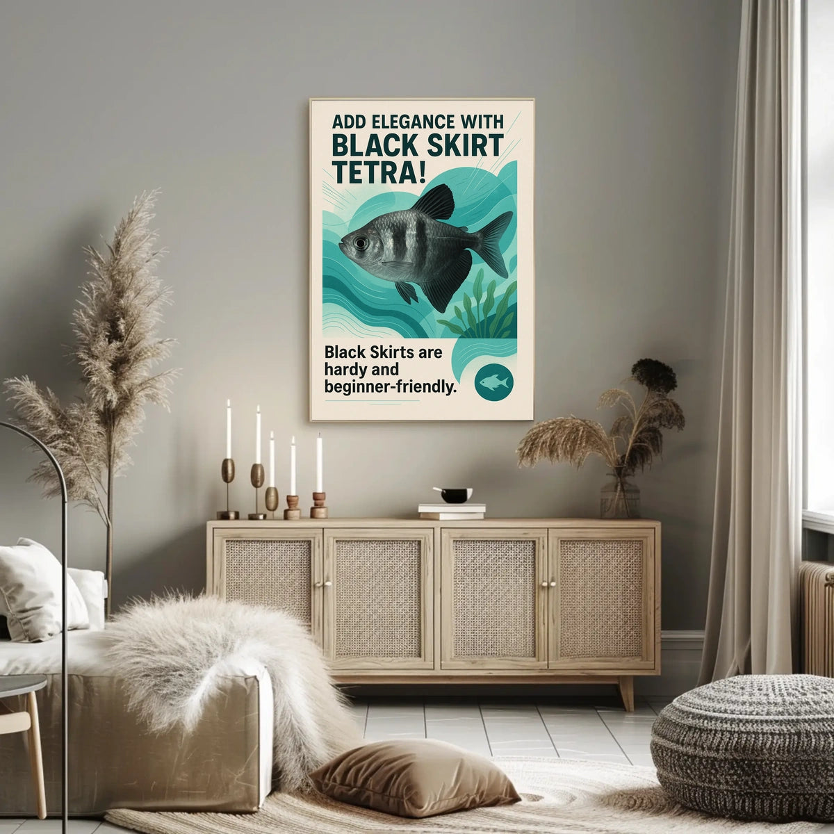 Add Elegance with Black Skirt Tetra Poster