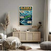 Alaska Adventure Vintage Travel Retro Travel Poster
