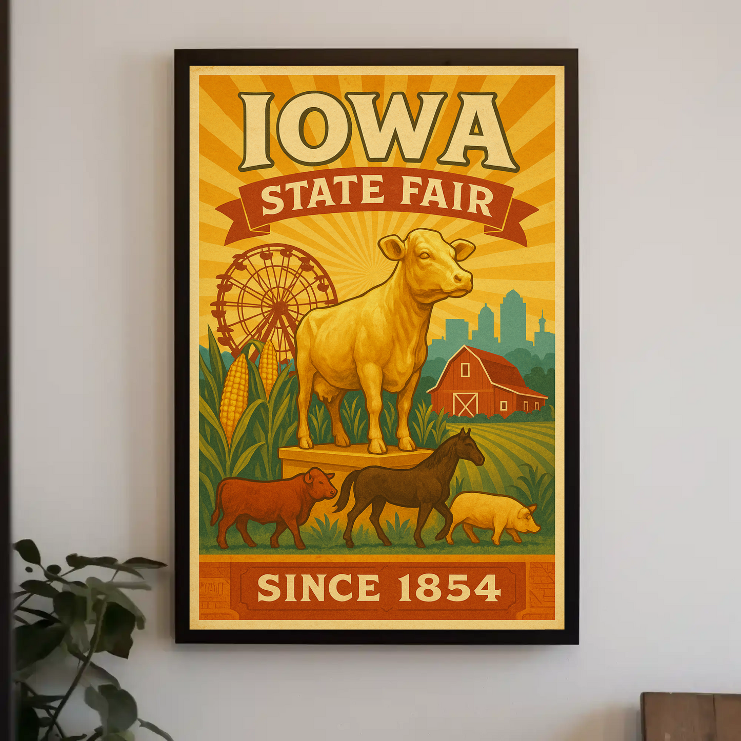 Iowa State Fair Livestock Agriculture Celebration Travel Poster