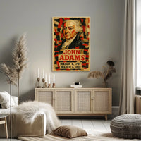 John Adams 2nd President of the United States Layered paper Collage Poster