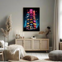 Neon Cityscape Poster