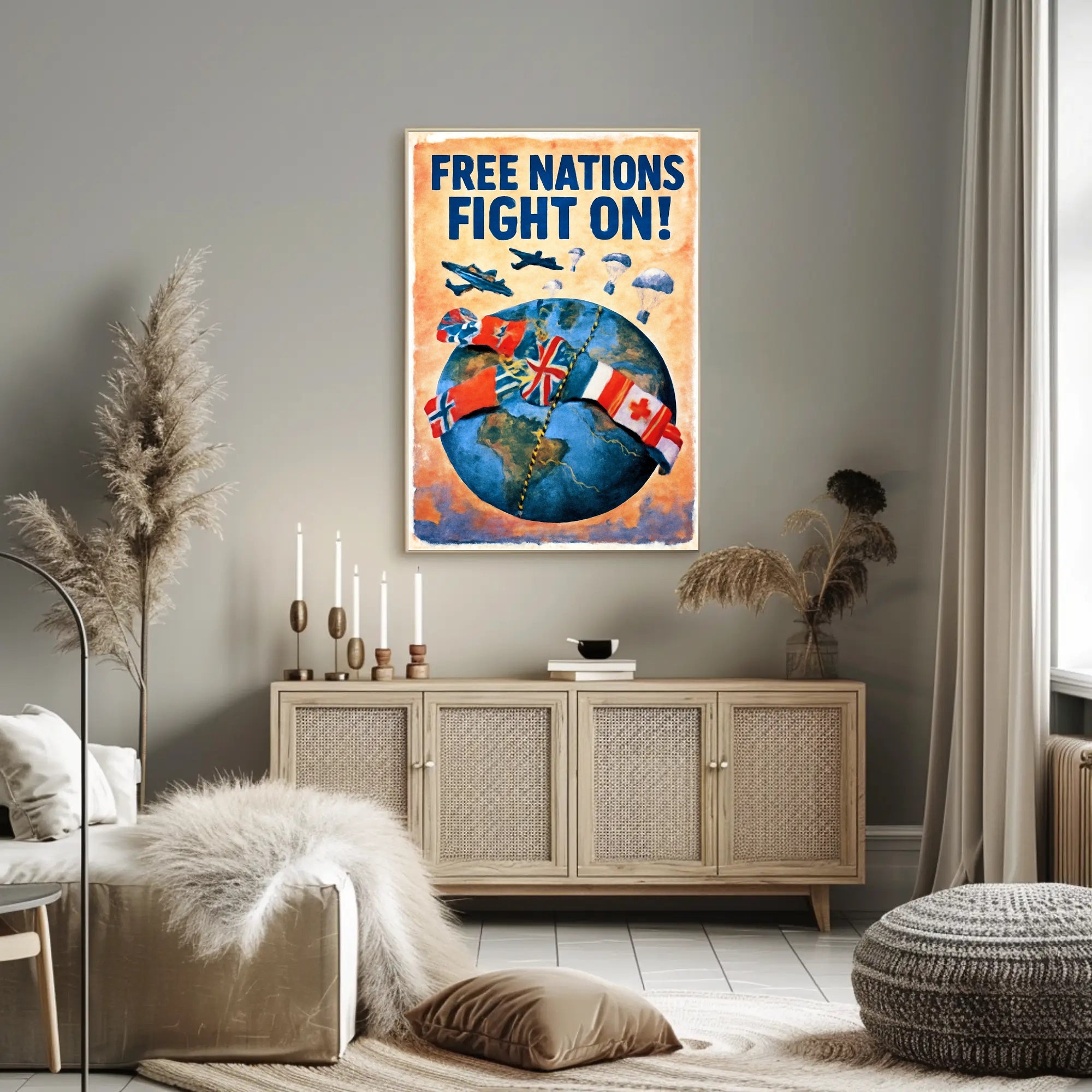 Free Nations Unite Poster PosterGoat