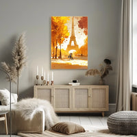 Parisian Autumn Eiffel Tower Impressionist Art Poster