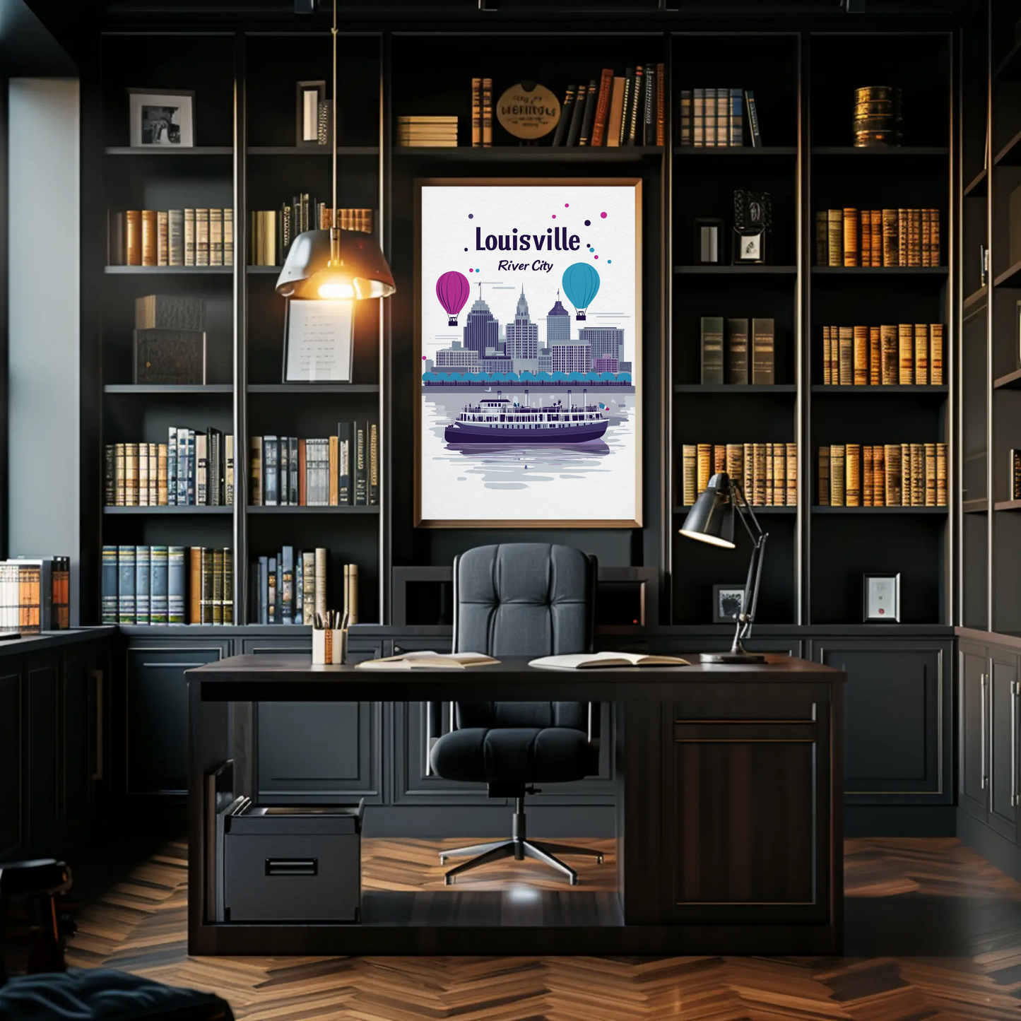 Louisville River City Vintage Poster