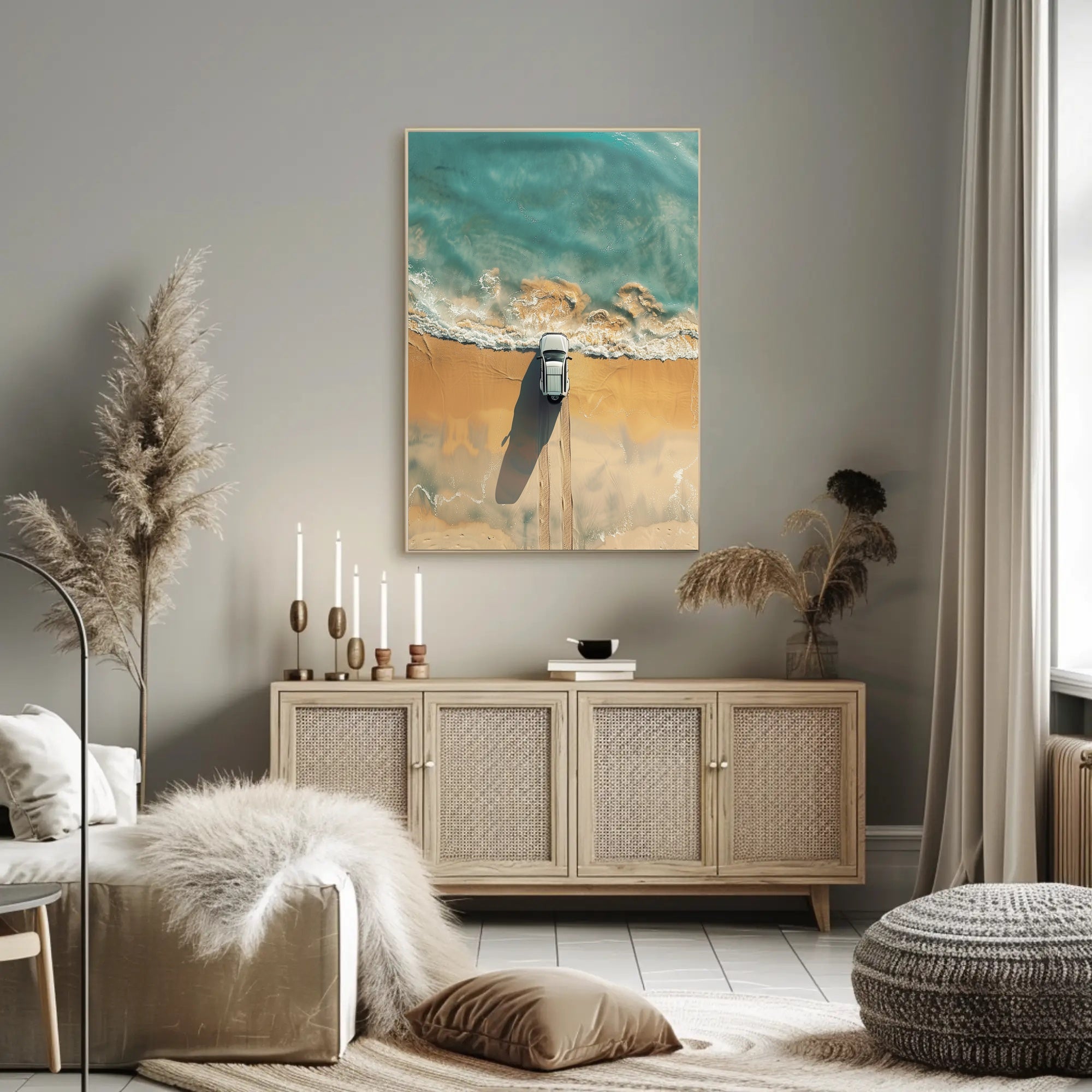 Raven's Solitude: Mystical Cliffside Art Poster PosterGoat