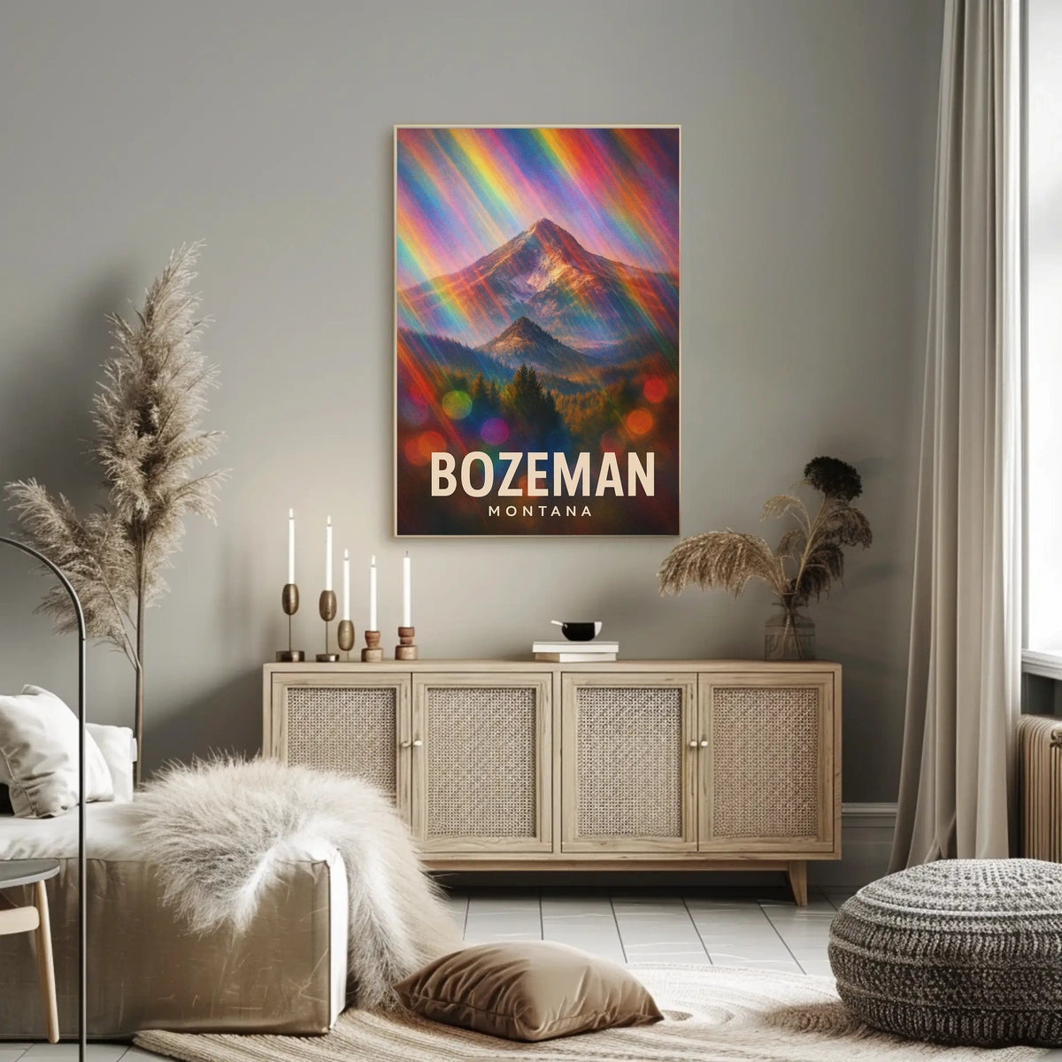 Bozeman Montana Scenic Wanderlust Minimalist Poster