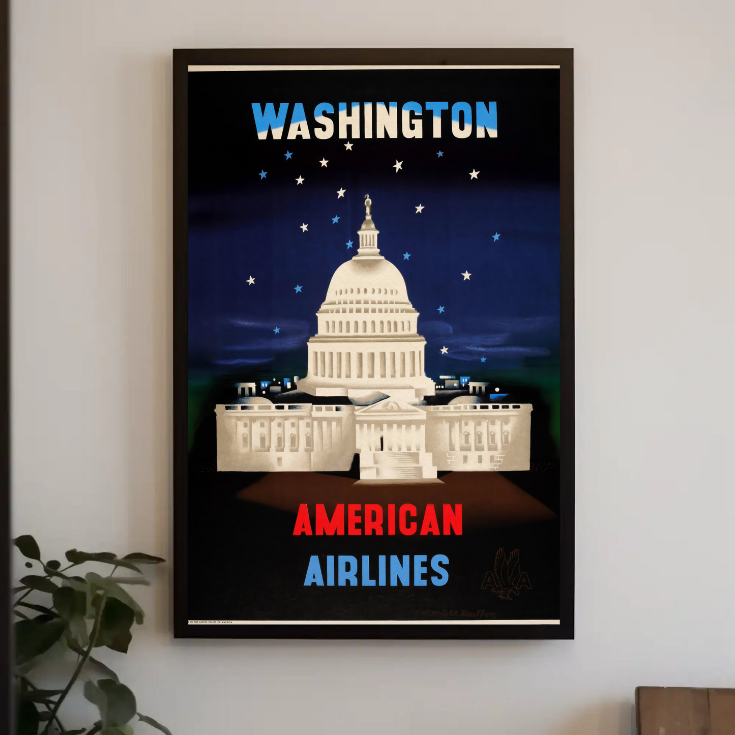 Washington White House Airline Vintage Travel Poster