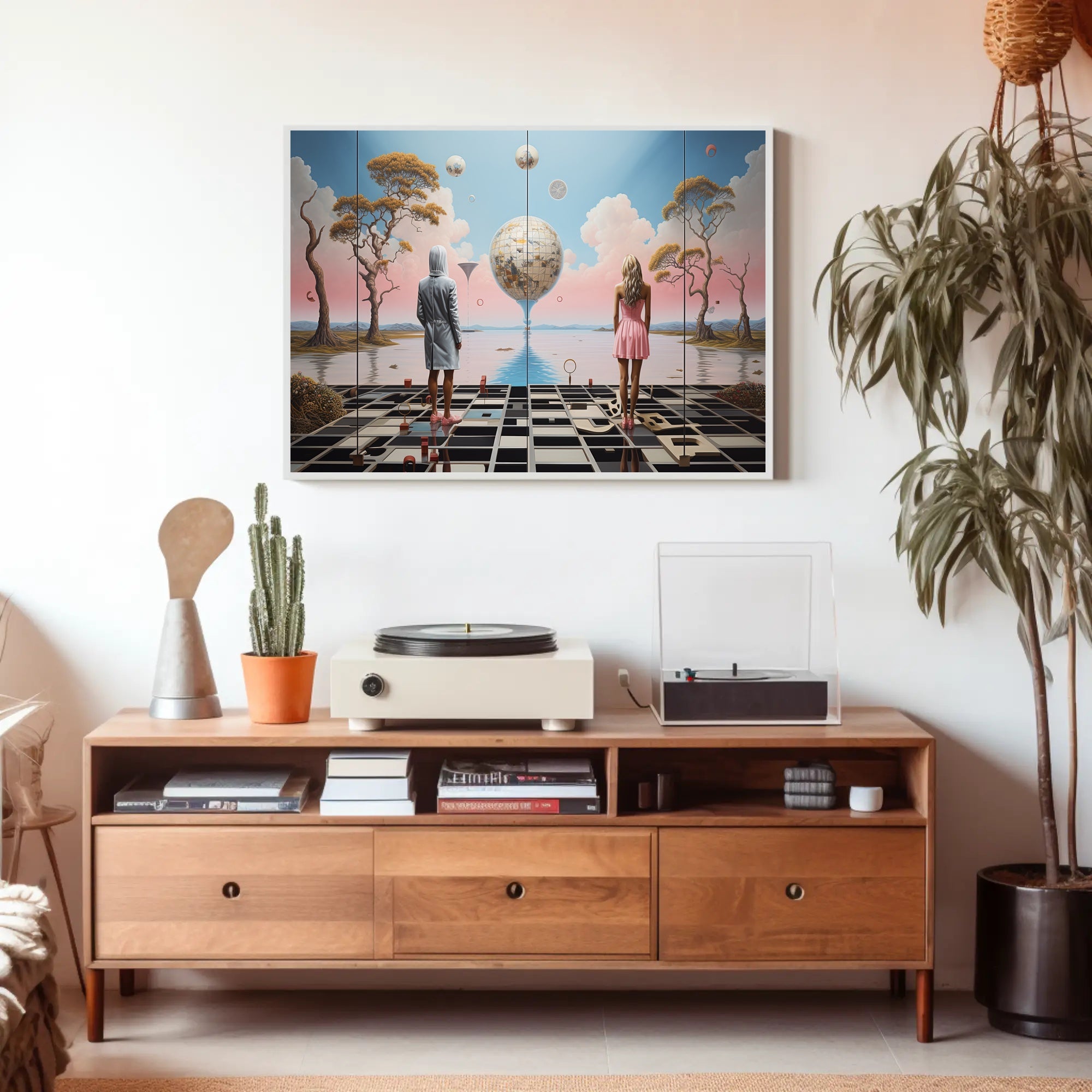 Futuristic Landscape Art Print: Surreal Sci-Fi Poster