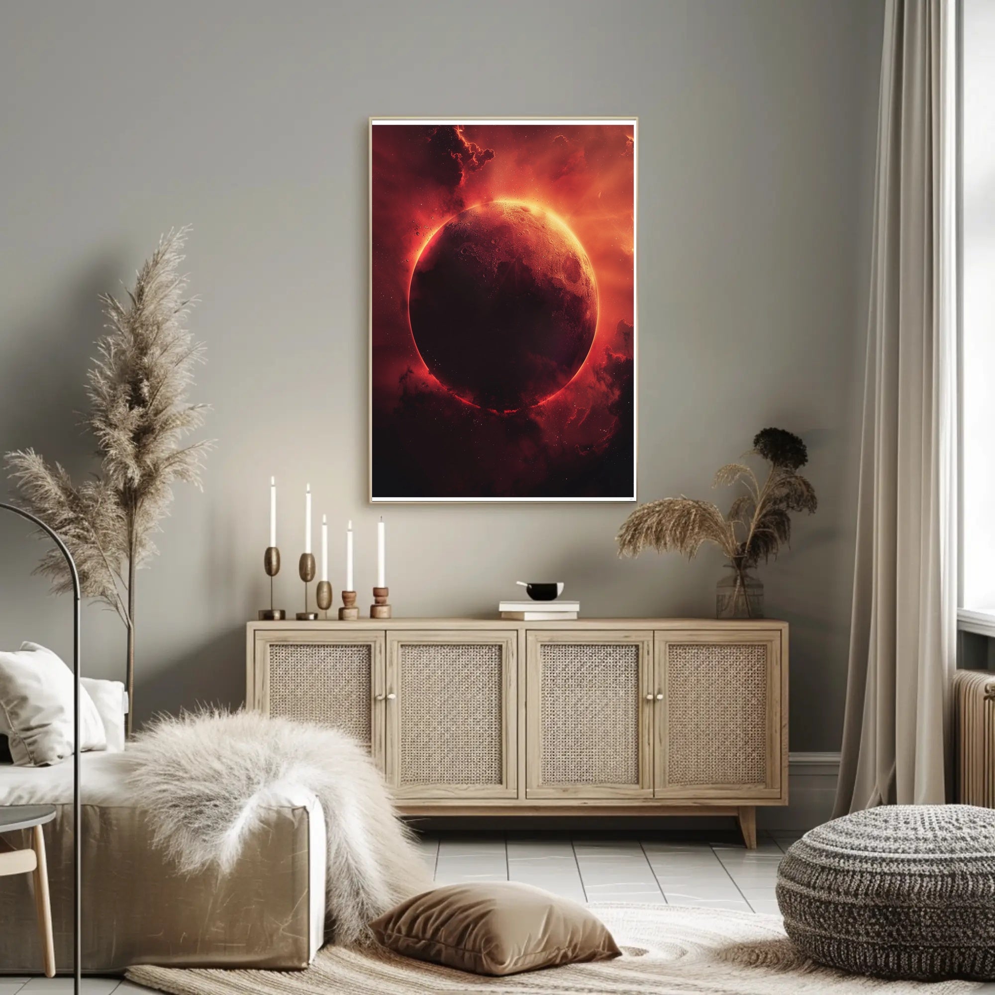Celestial Red Planet Sci-Fi Art Poster PosterGoat