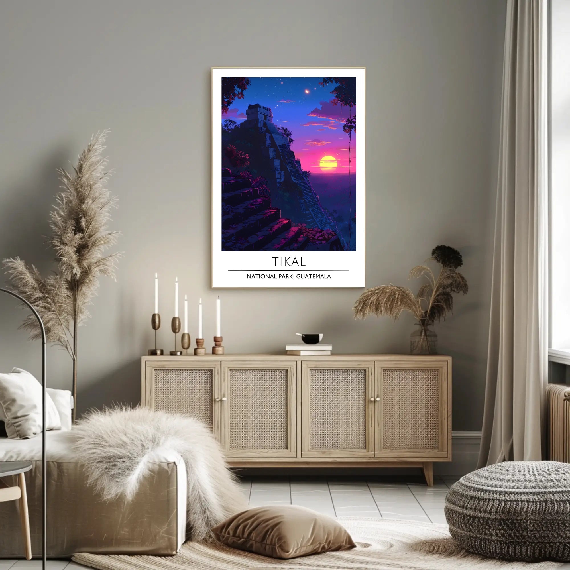 Tikal Temple Sunset Adventure National Park Poster