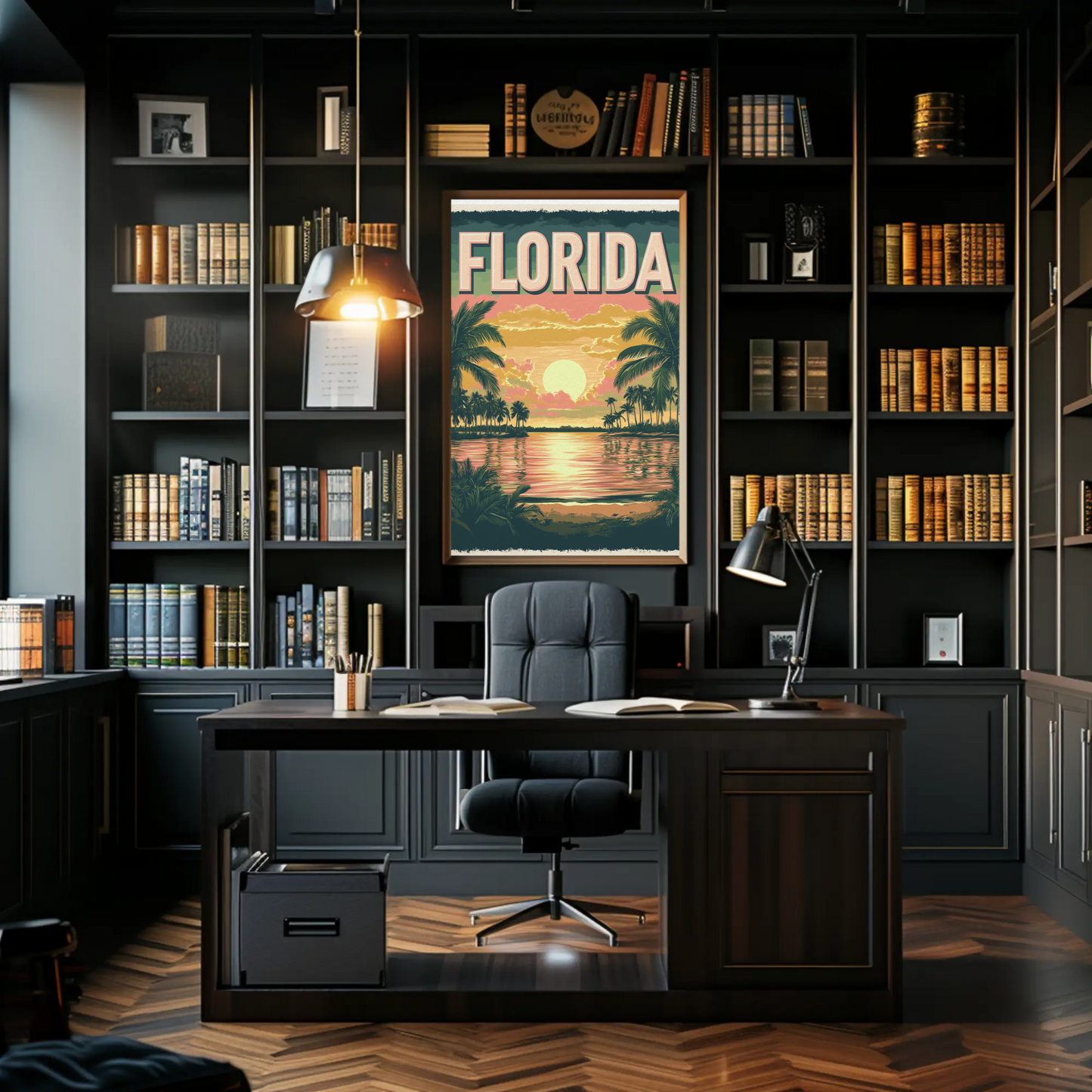 Florida Vintage Poster - Tropical Sunset