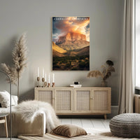 Guadalupe Mountains Travel Poster Vintage Sunset