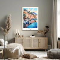 Monaco Harbor Impressionistic Style Travel Poster PosterGoat