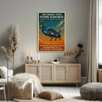 Vought XF5U Flying Flapjack Poster Vintage Aviation Art