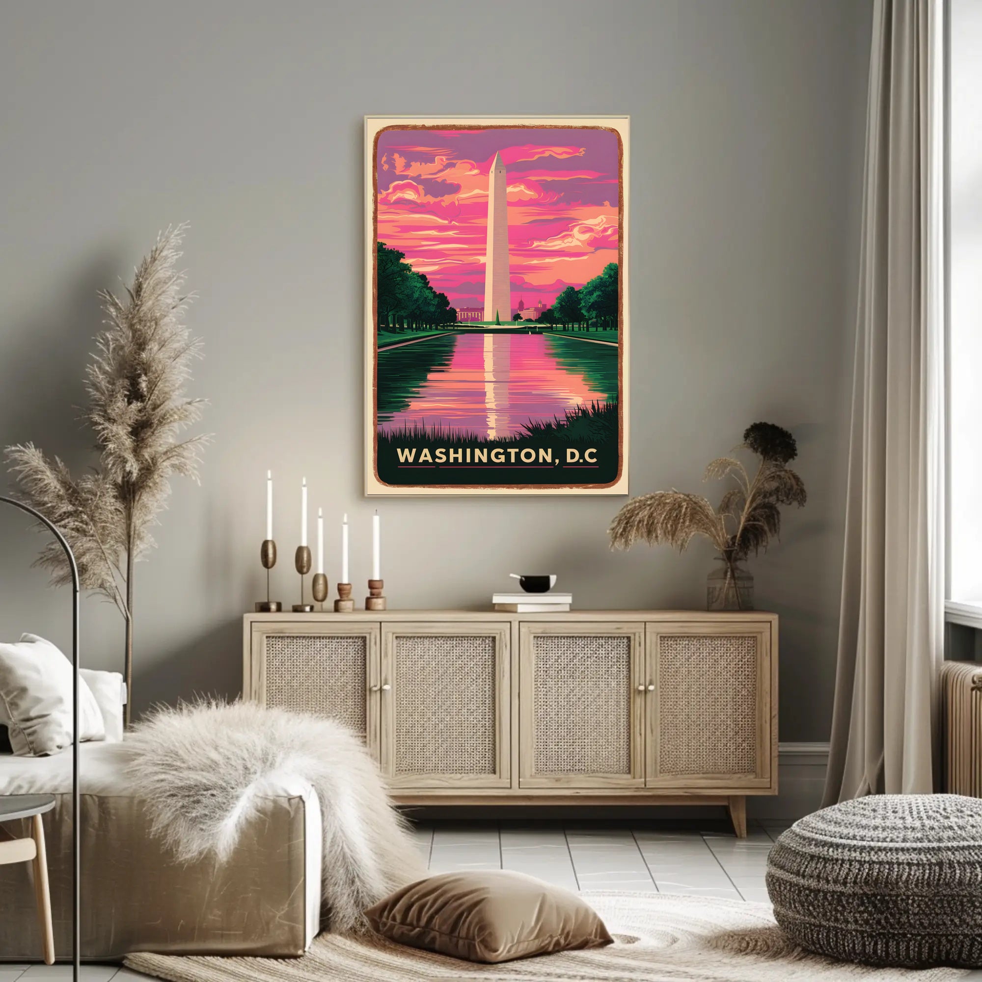 Washington Monument at Sunset Poster