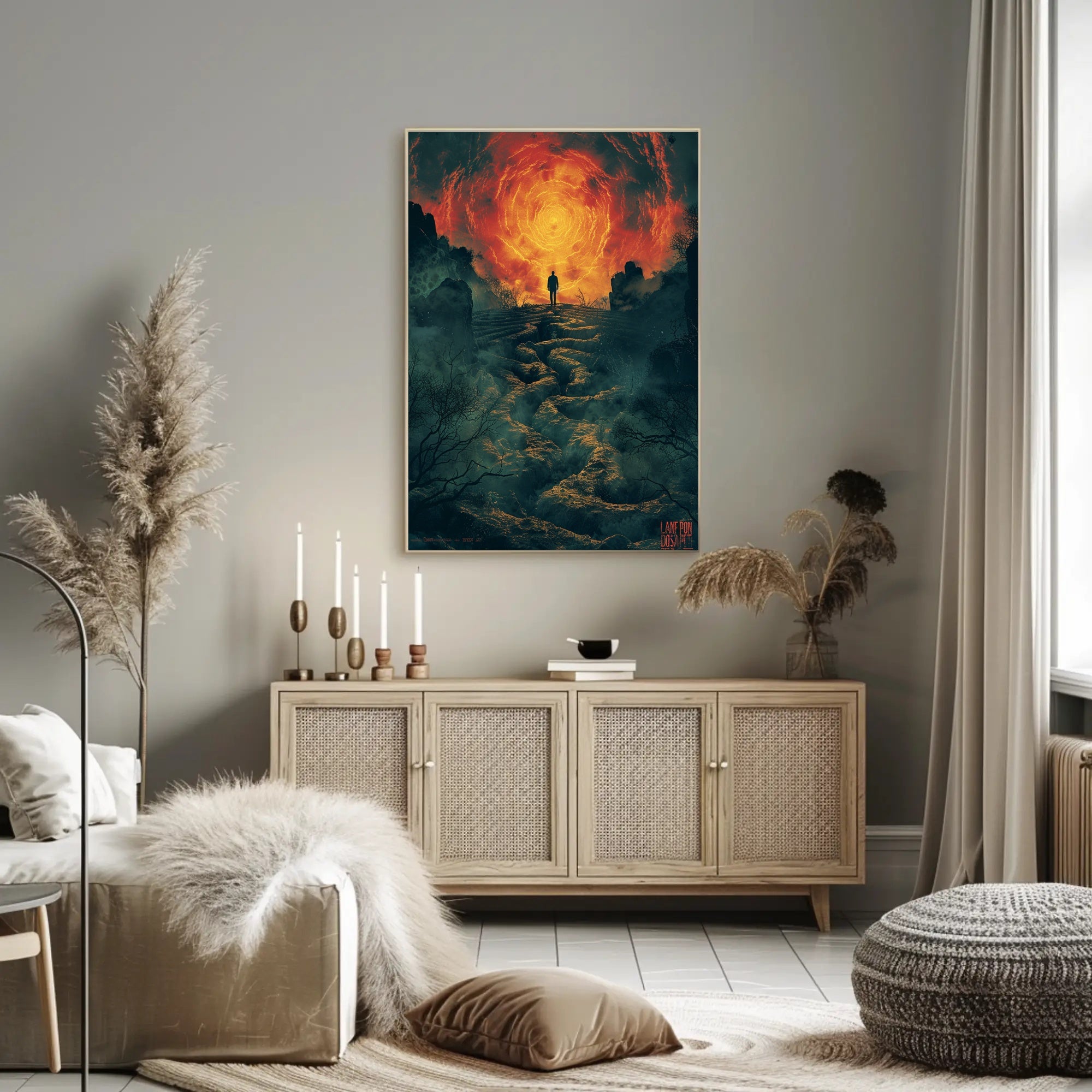 Fiery Surreal Vortex Fantasy or Mythology Poster PosterGoat