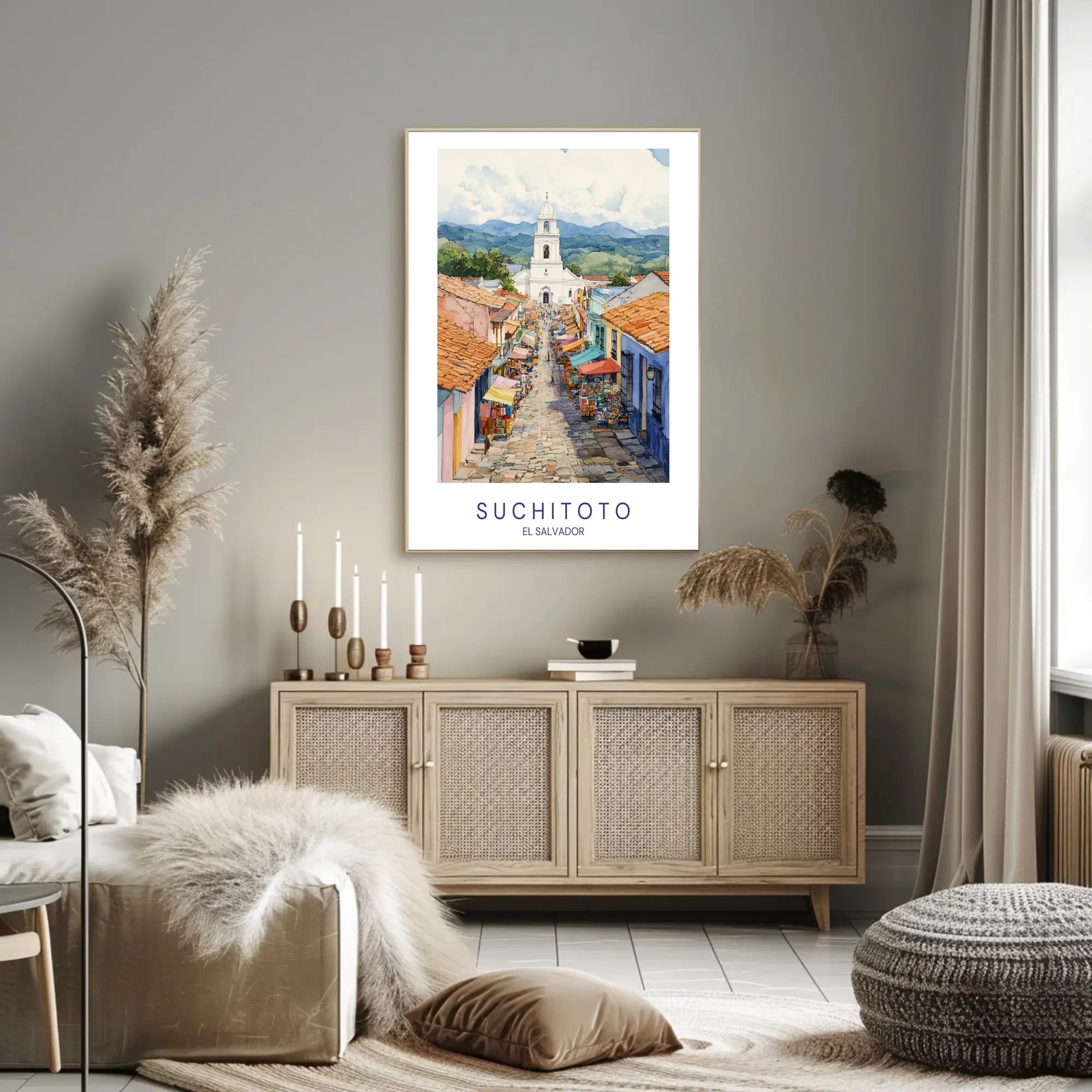 Vibrant Streets of Suchitoto Poster PosterGoat