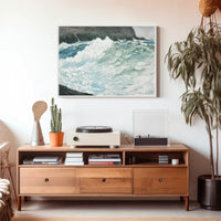Dynamic Ocean Waves Watercolor Art - Artistic Poster