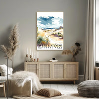 White Sands Watercolor Wall Art Poster