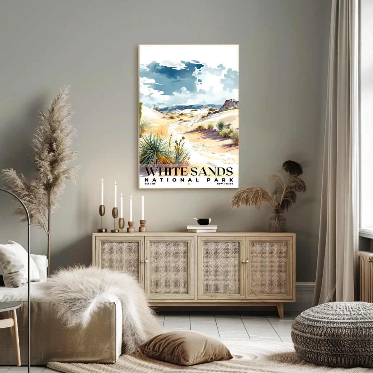 White Sands Watercolor Wall Art Poster