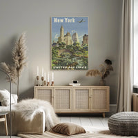 New York City Travel Adventure Poster Vintage Wall Art
