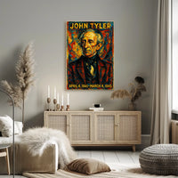 John Tyler 10th President of the United States Glitch Hop Art Poster