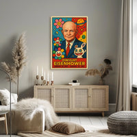 Eisenhower Pop Art Poster: Playful Presidential Tribute