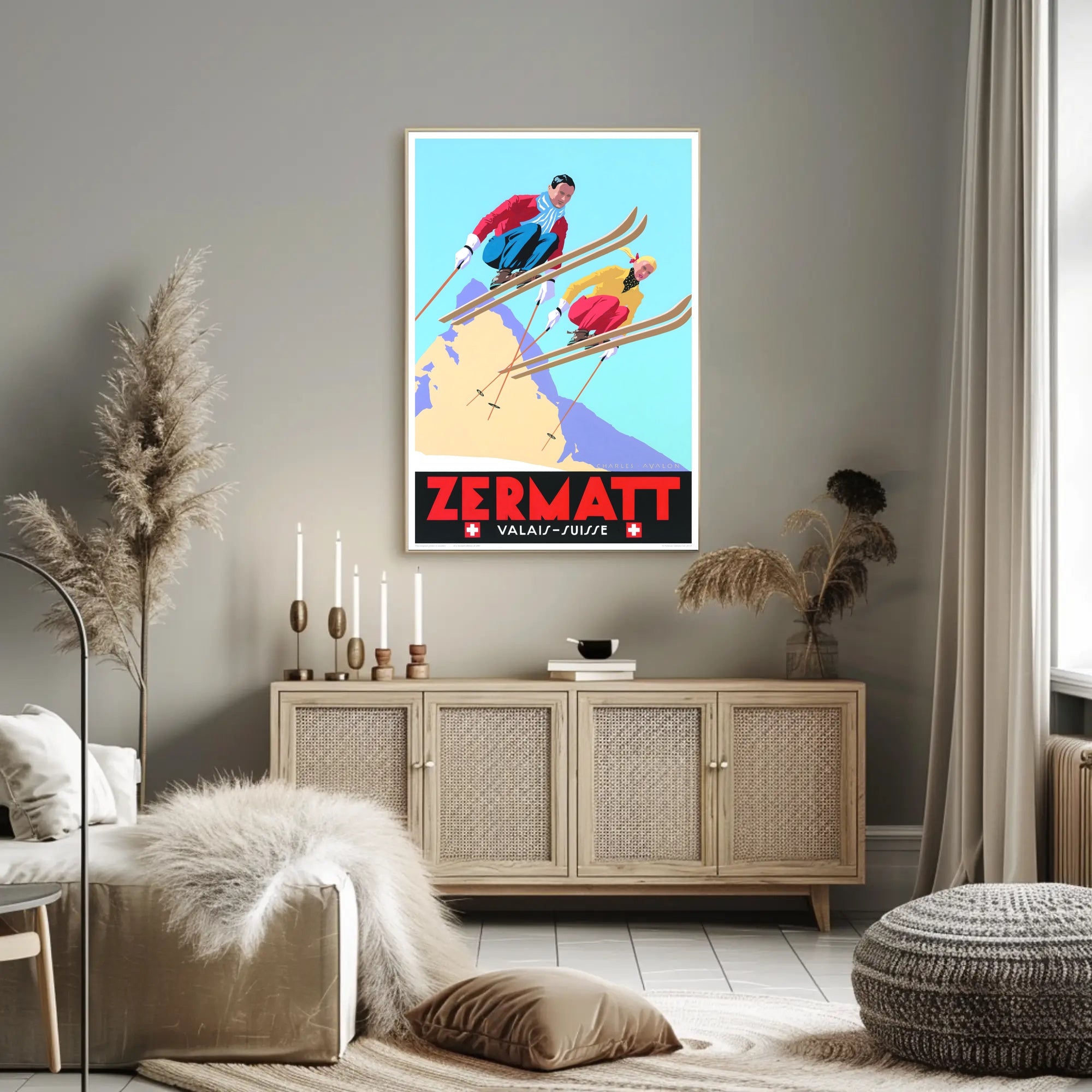 Zermatt Skiing Adventure Poster PosterGoat