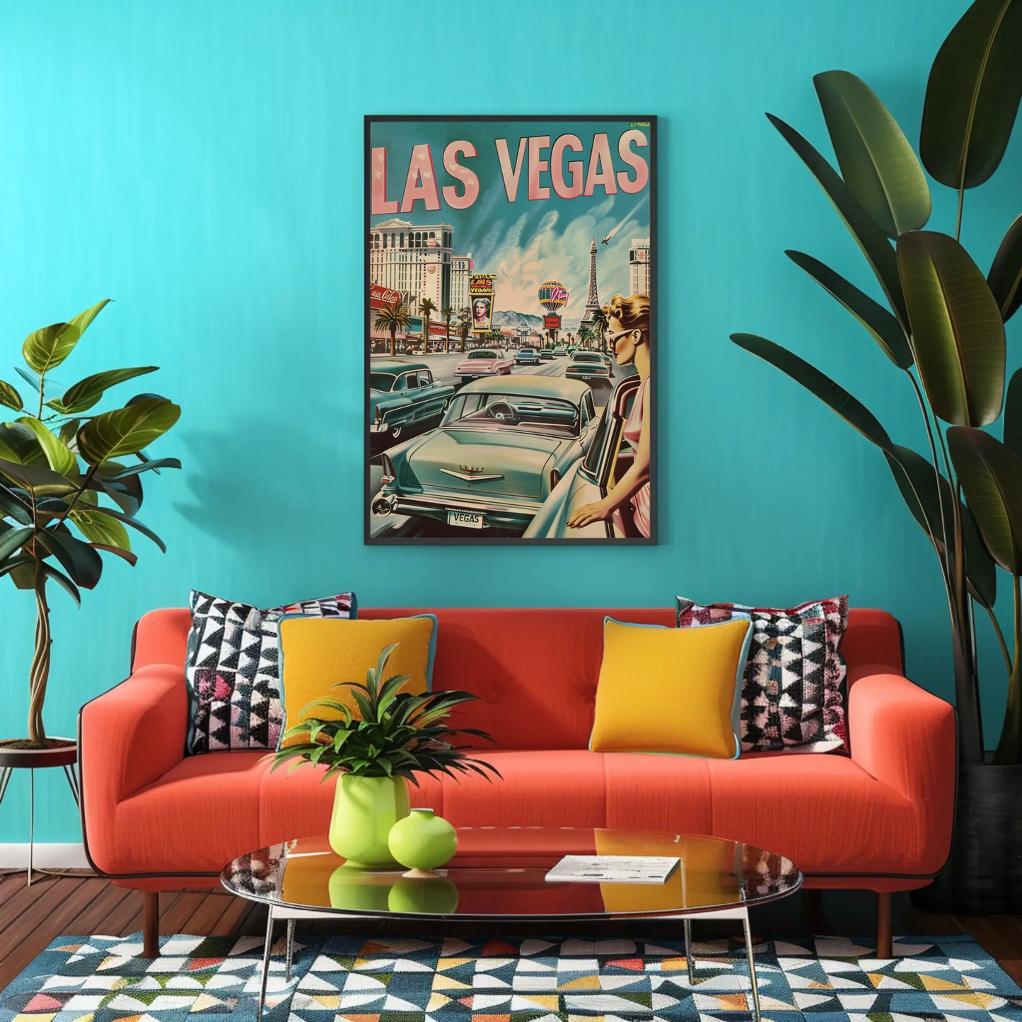 Las Vegas Retro Scene Poster