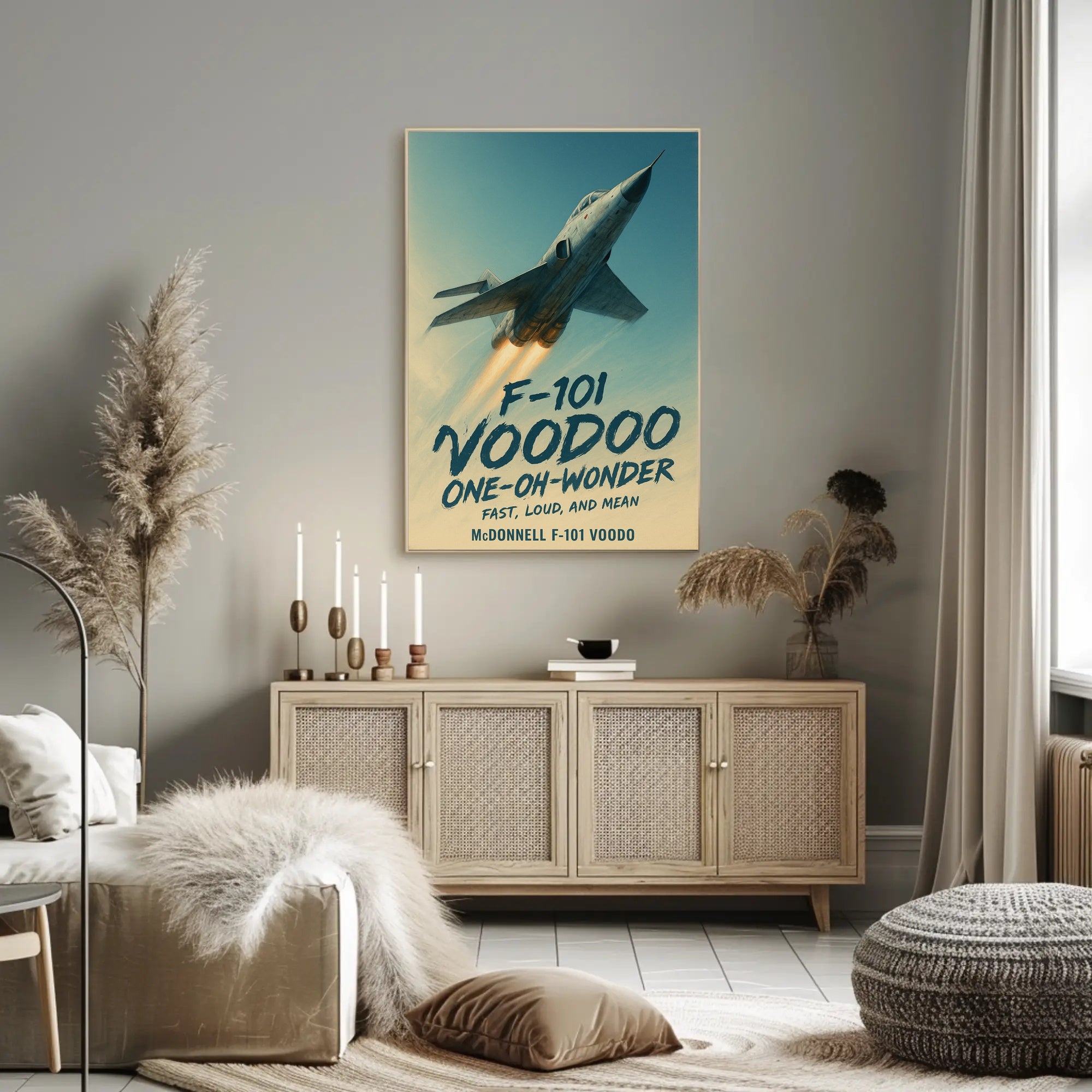 McDonnell F-101 Voodoo Jet Mid-Century Military Poster