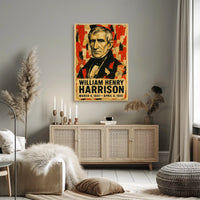 William Henry Harrison 9th President of the United States Layered paper Collage Poster