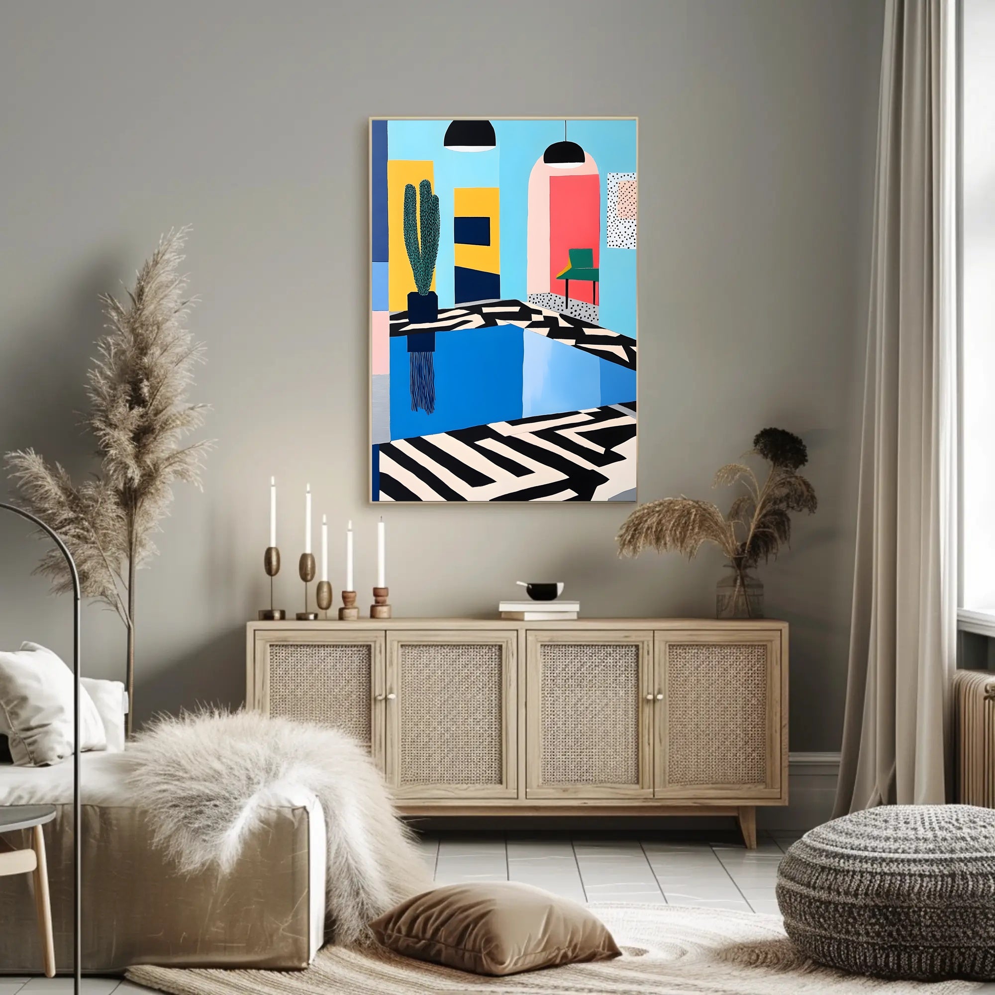 Modern Interior Abstraction Poster Wall Art