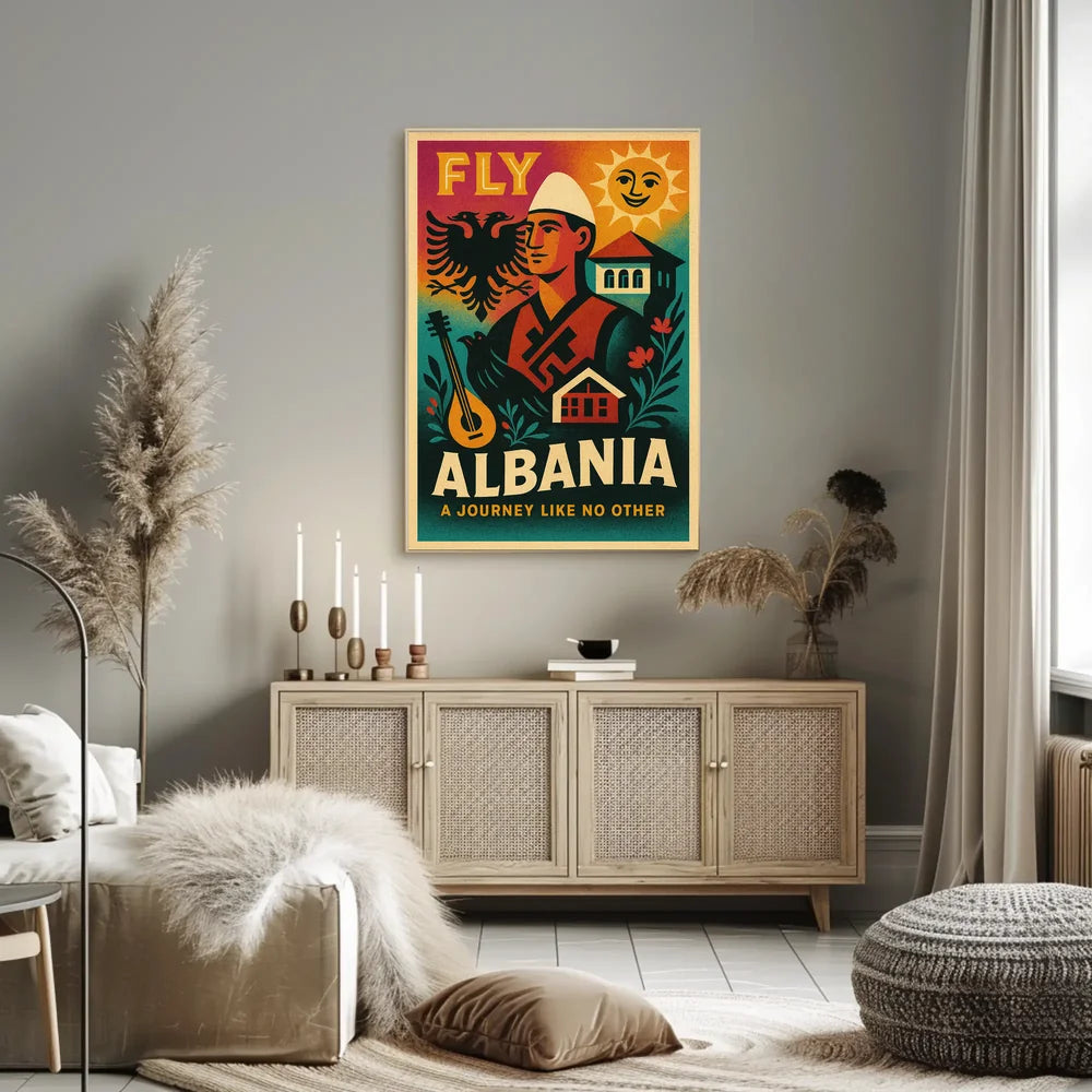 Travel Albania Vintage Poster Cultural Journey Awaits PosterGoat