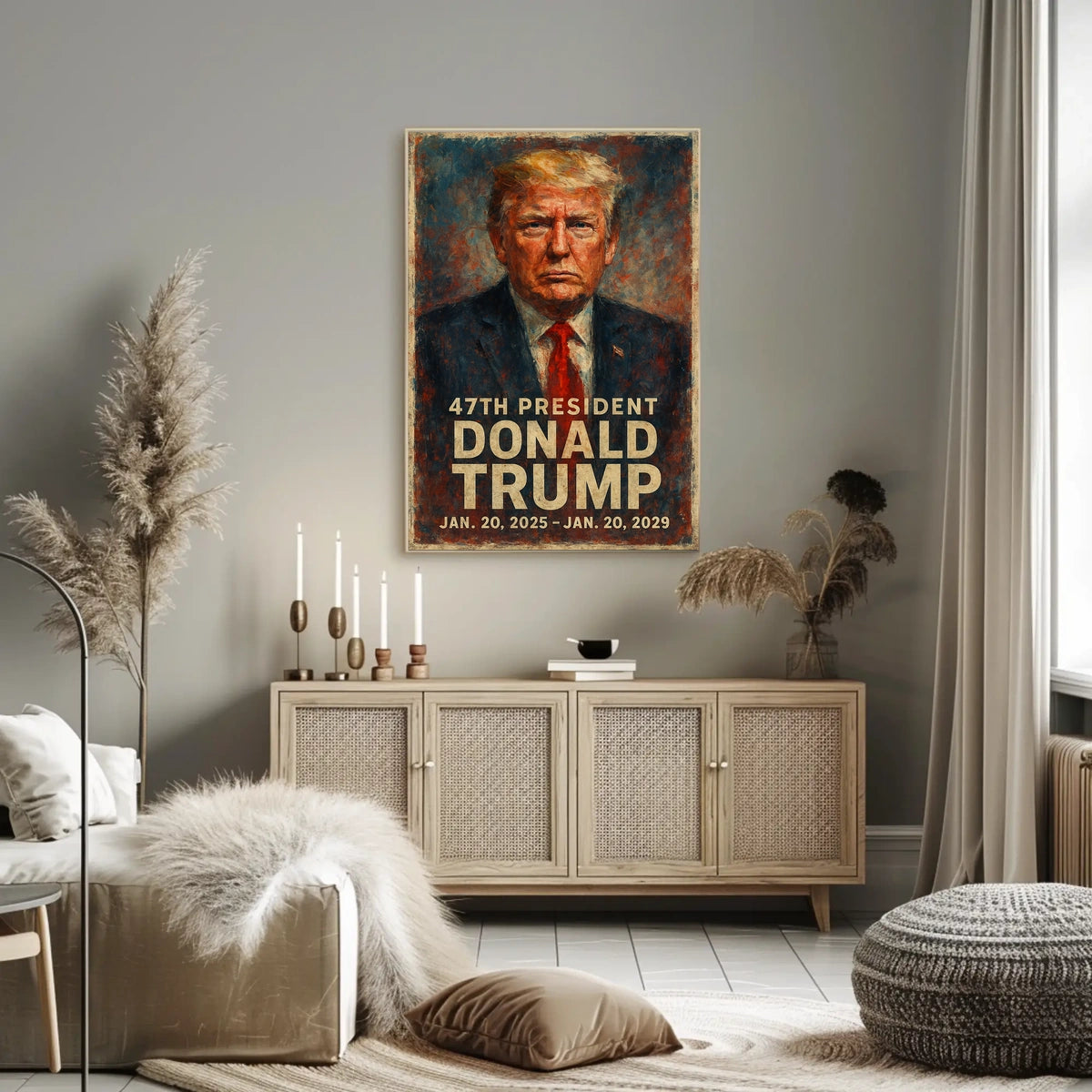 Determined Leadership Expressionism Trump Patriotic Poster
