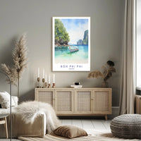 Koh Phi Phi Watercolor Artwork Travel Poster PosterGoat