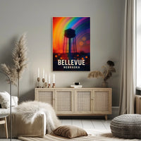 Bellevue Nebraska Scenic Minimalist Realism Poster
